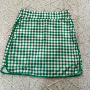 Green Gingham A-Line Skort - Women's